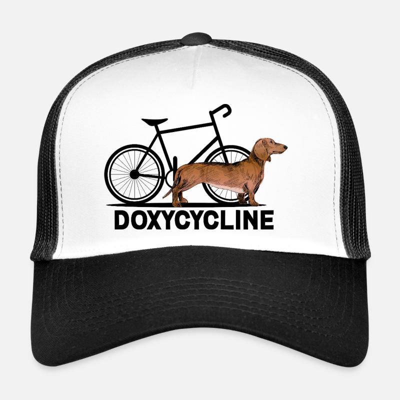 Doxycycline Grappige Dachshund Cyclus - Trucker Cap - white/black