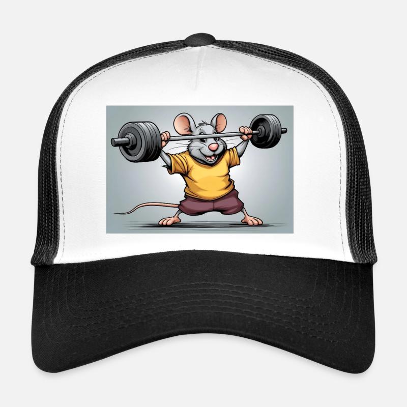 Power mouse during strength training - Trucker Cap - white/black
