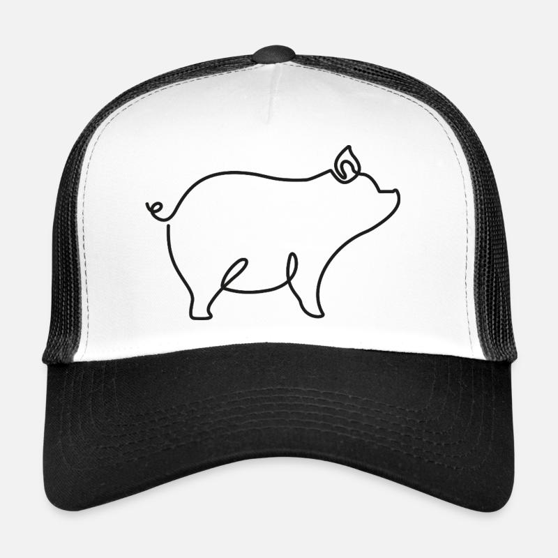 Dessin de cochon – symbole de bonheur et de nature Casquette trucker 