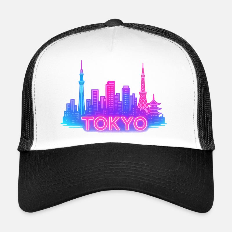 Neon Tokyo Skyline Trucker Cap