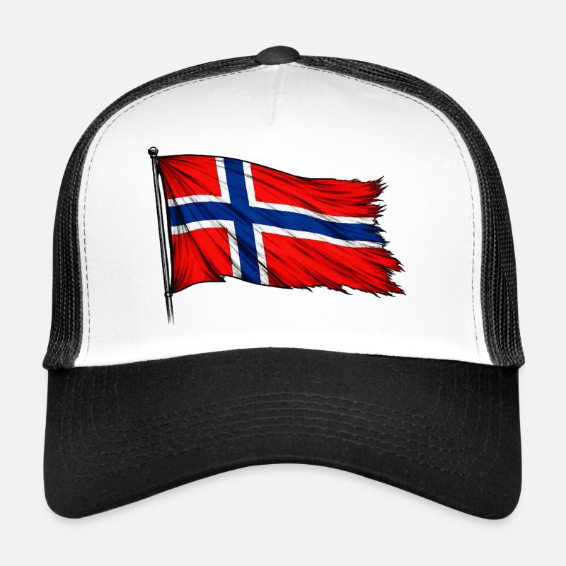 Drapeau norvégien flottant Casquette trucker 