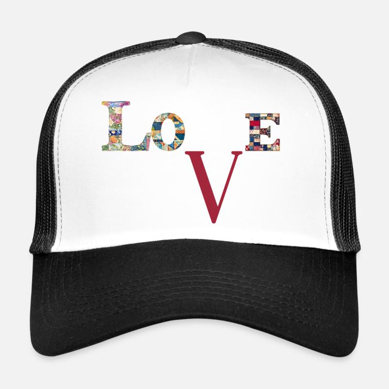 J’adore la typographie patchwork Casquette trucker 