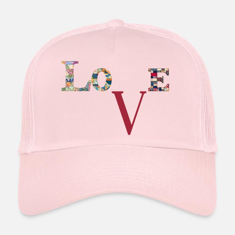 Love Patchwork Typography Trucker Cap
