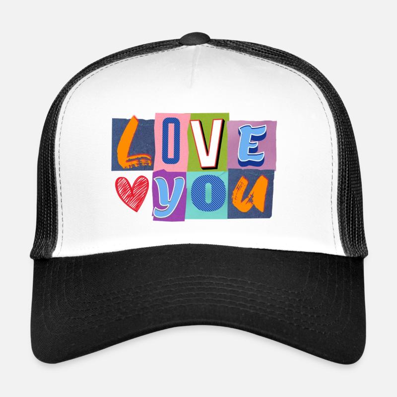 Liebe in Bunt-Collage Trucker Cap