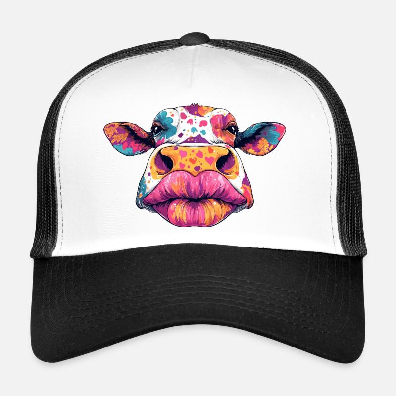 Pop Art coloré de vache Casquette trucker 
