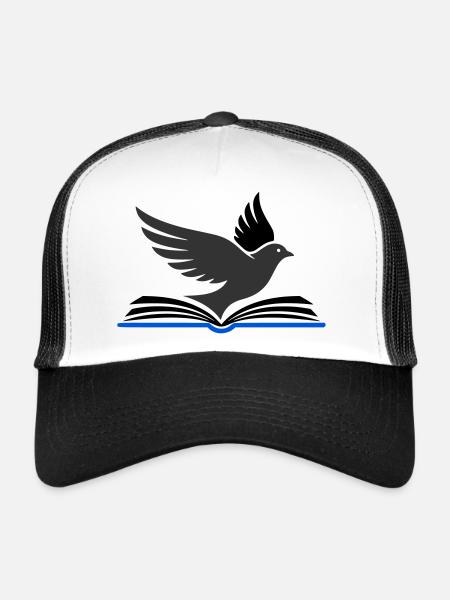 Bird flies out of book - Trucker Cap - white/black - Front