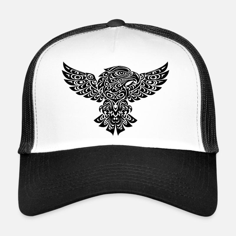 Tribal Eagle – Powerful Black and White Design Trucker Cap