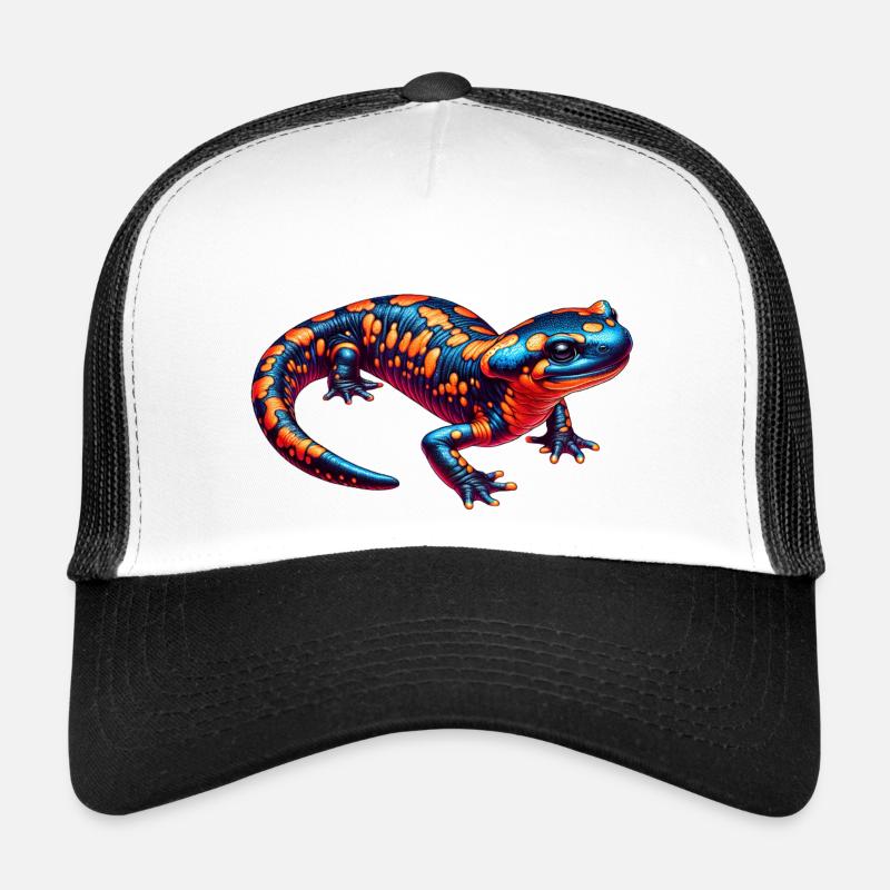Neon Salamander Kaleidoscope - Trucker Cap - white/black