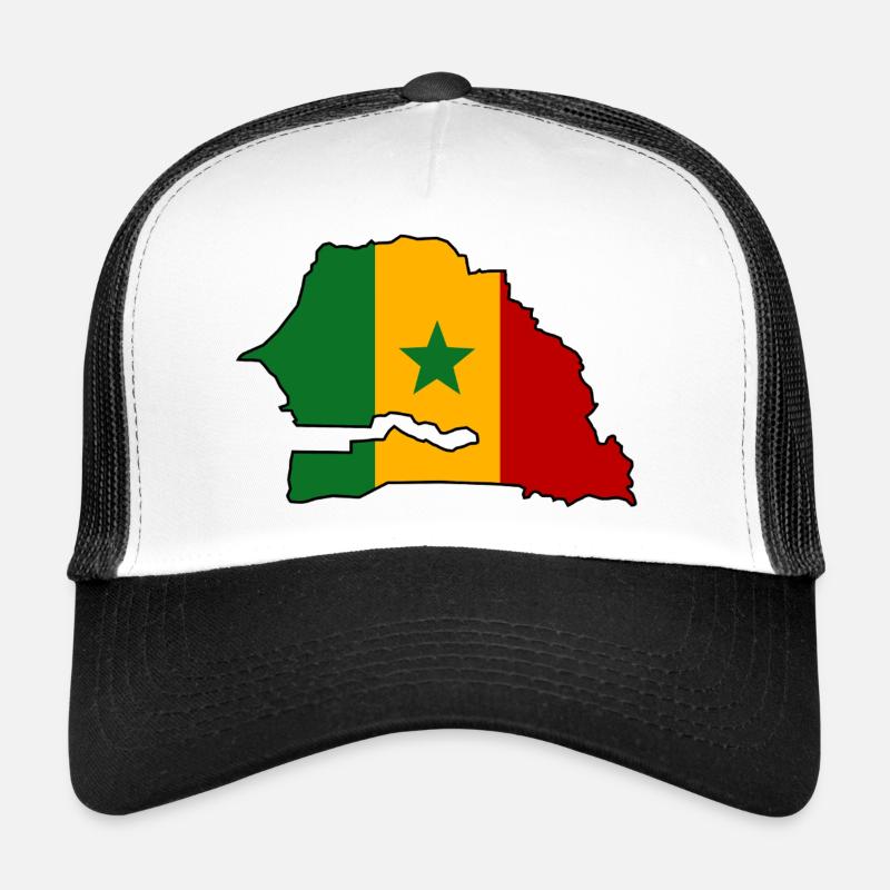 Carte du drapeau du Sénégal Casquette trucker 