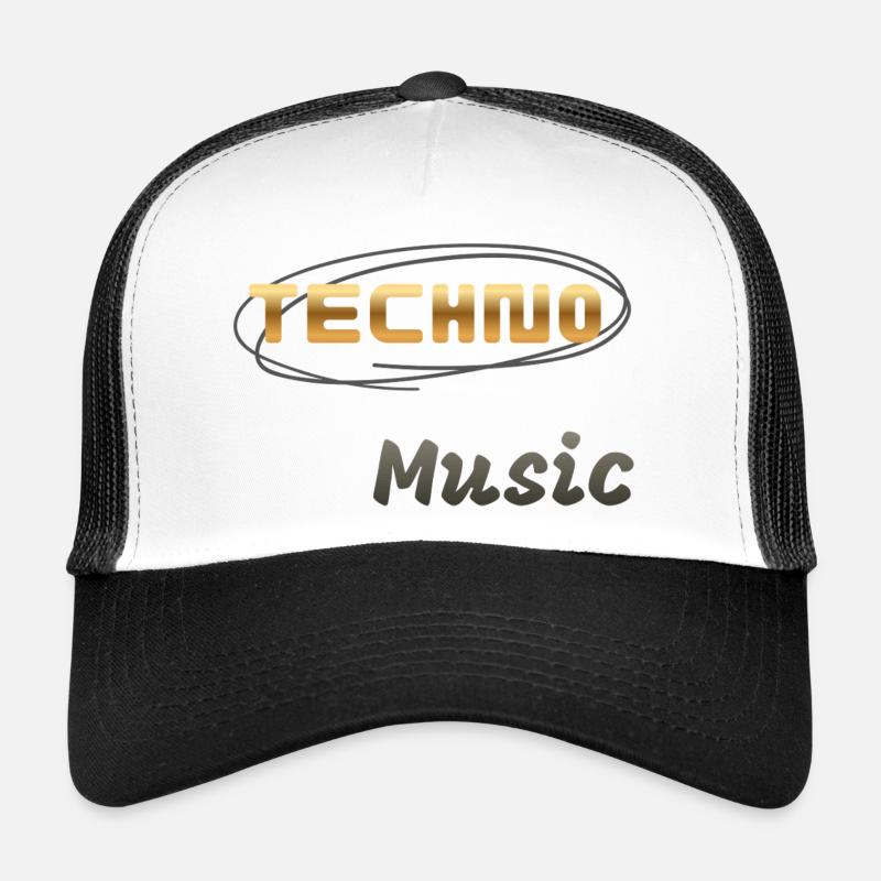 Techno-Musik - Trucker Cap - Weiß/Schwarz
