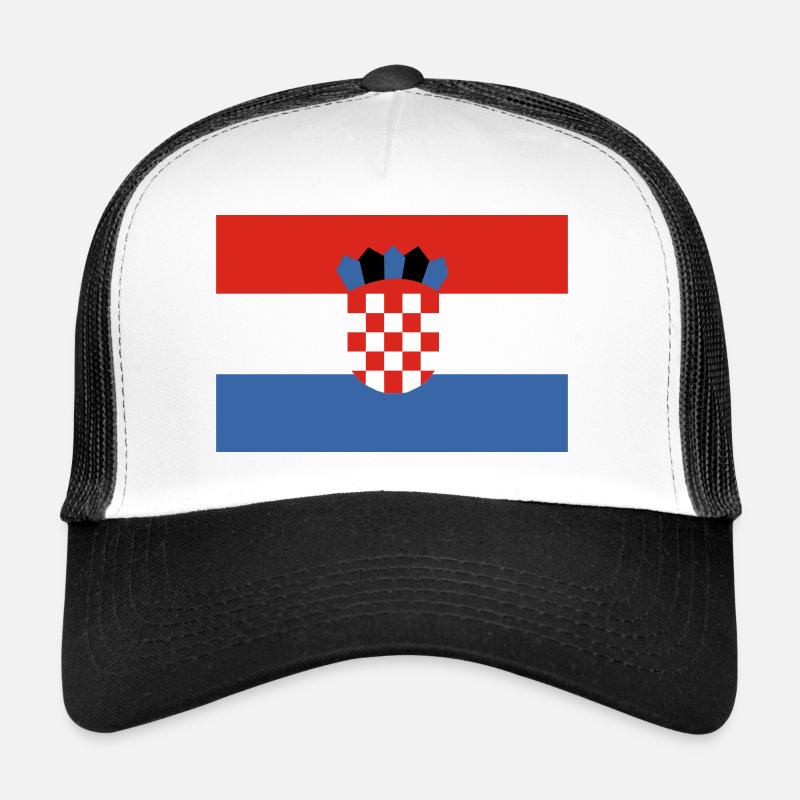 Croatie - drapeau - Casquette trucker  - blanc/noir