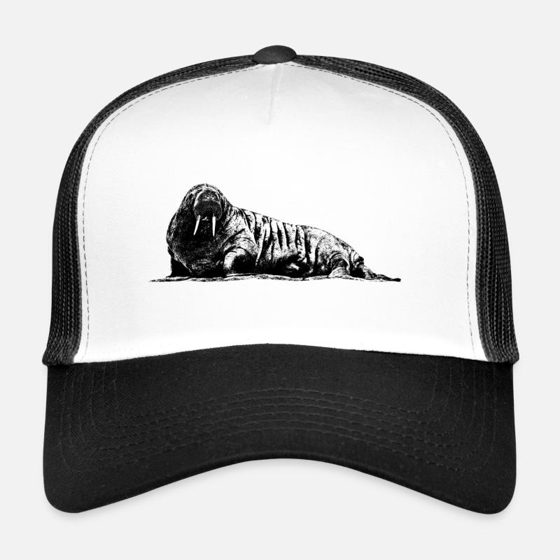 Graphique de morse - Casquette trucker  - blanc/noir