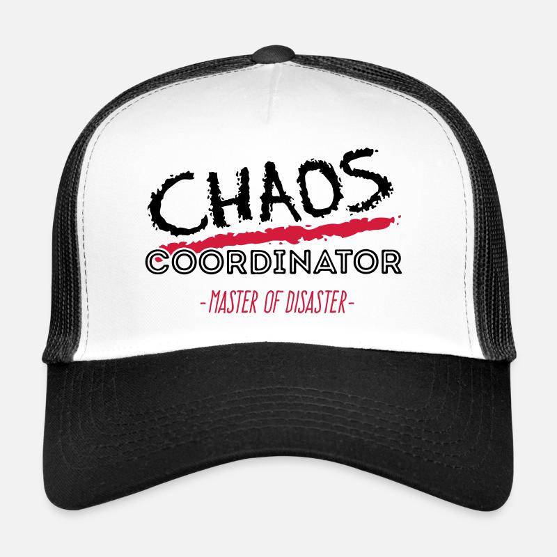 Chaos Coordinator Master of disaster - 2C Farbwech - Trucker Cap - Weiß/Schwarz