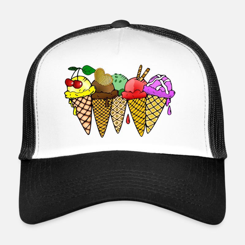 Ice cream Vanilla ice cream Chocolate ice cream Strawberry ice cream Raspberry Trucker Cap