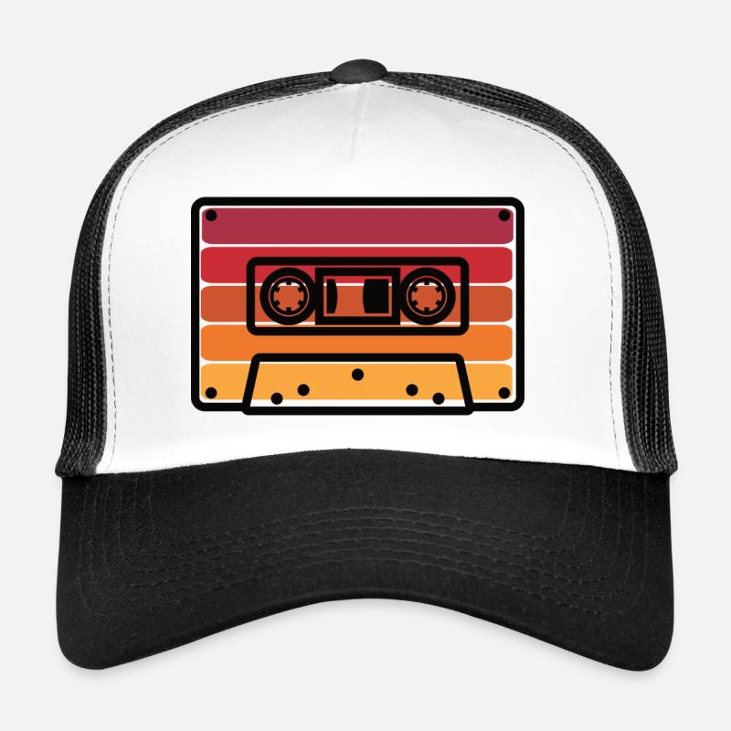 Retro cassette - Casquette trucker  - blanc/noir