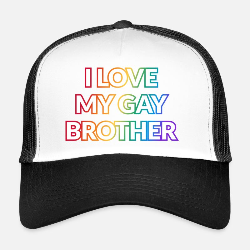 J’aime mon frère gay Casquette trucker 