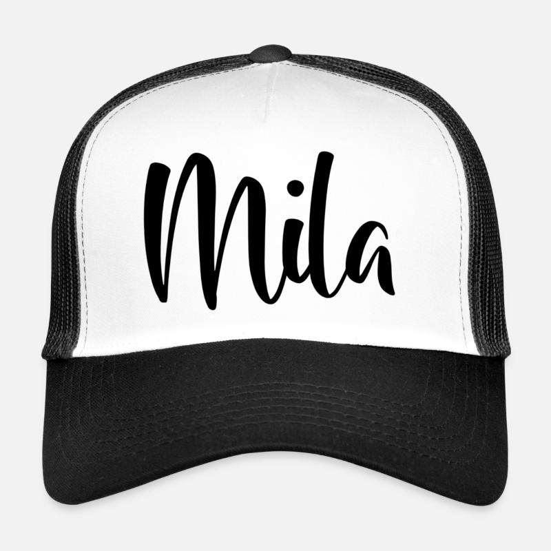 Name - Mila - Trucker Cap - Weiß/Schwarz