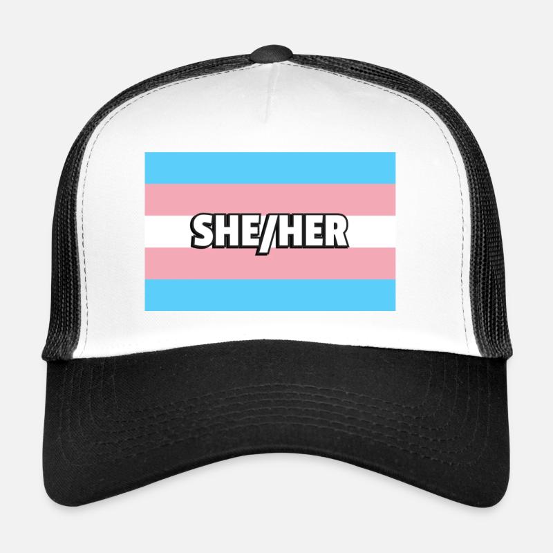 Transfem She Her Transfem Flagge Trans Trucker Cap