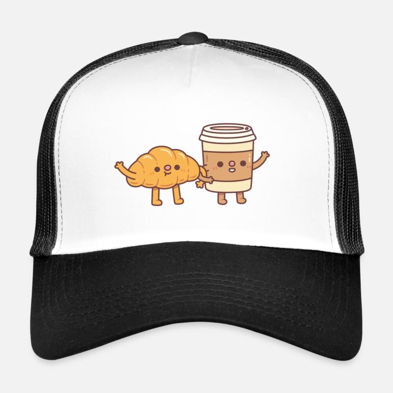 Croissant mignon et café Casquette trucker 