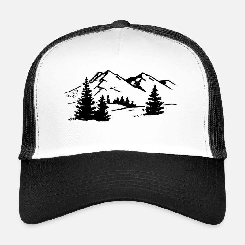 Berge Bäume - Trucker Cap - Weiß/Schwarz