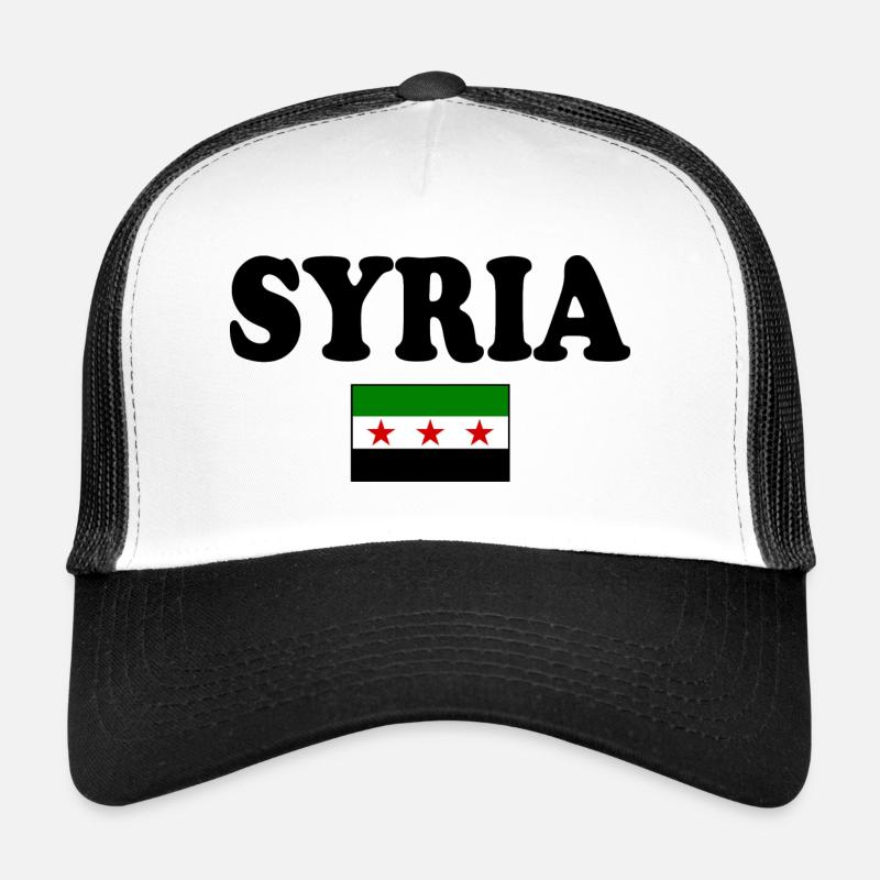 Drapeau de la Syrie - Casquette trucker  - blanc/noir
