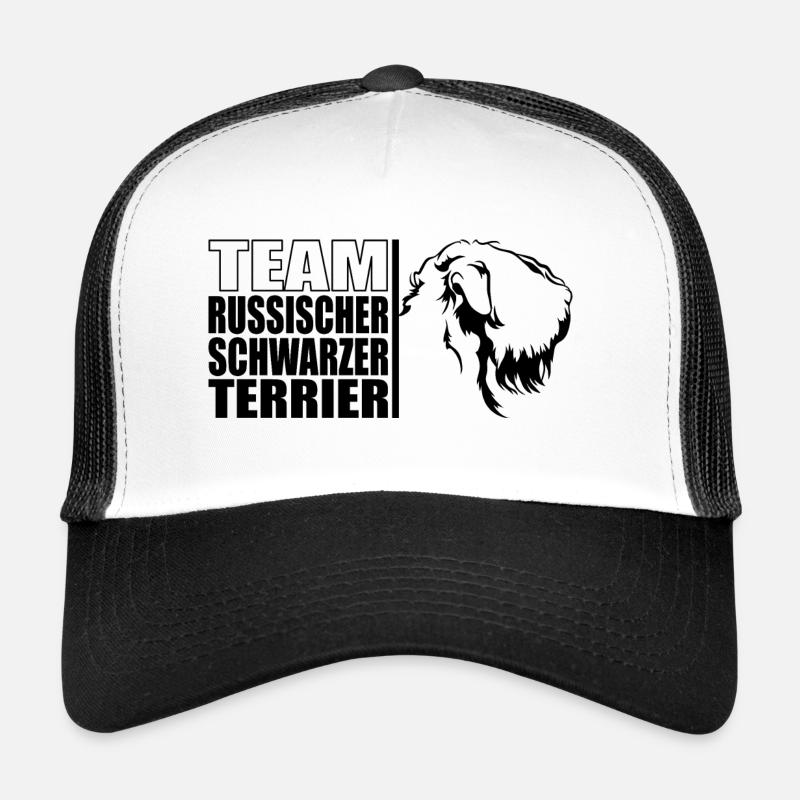 TEAM Russischer Schwarzer Terrier Hunde Wilsigns - Trucker Cap - Weiß/Schwarz