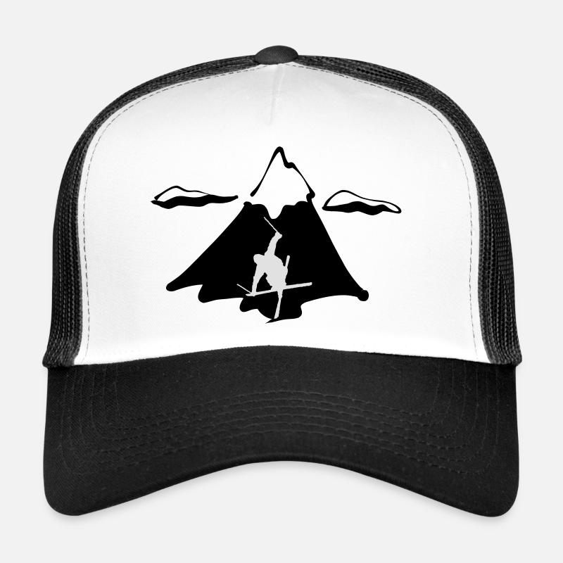 Ski Freestyle mit Berg Trucker Cap