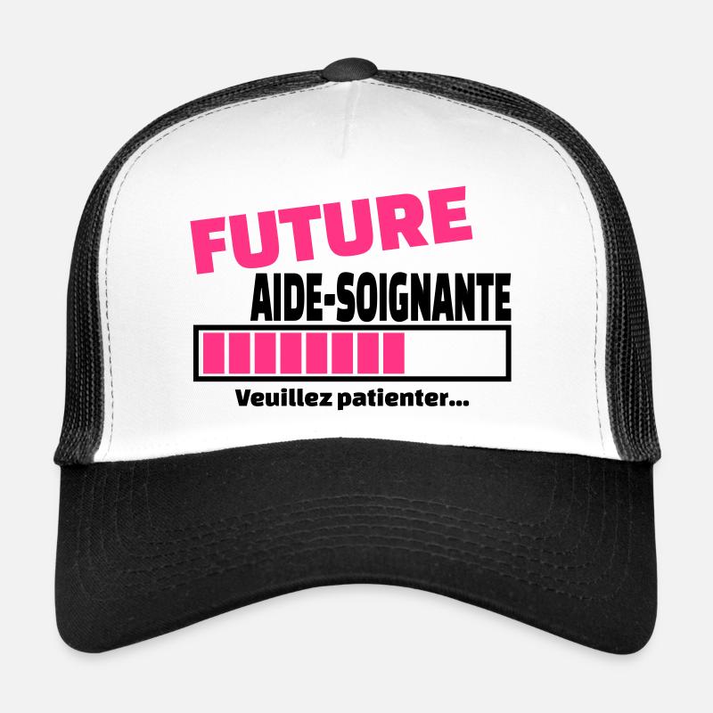 future aide-soignante - Casquette trucker  - blanc/noir
