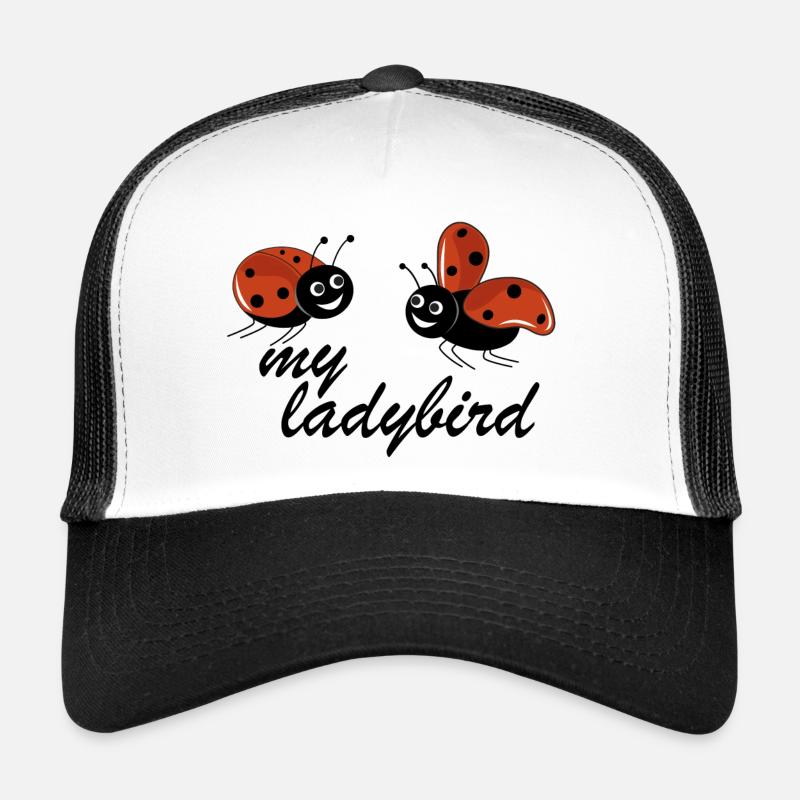 Marienkäfer mit meinem Text Marienkäfer - Trucker Cap - Weiß/Schwarz