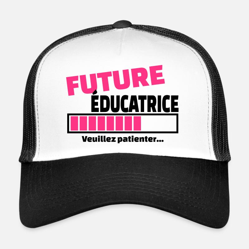future éducatrice - Casquette trucker  - blanc/noir