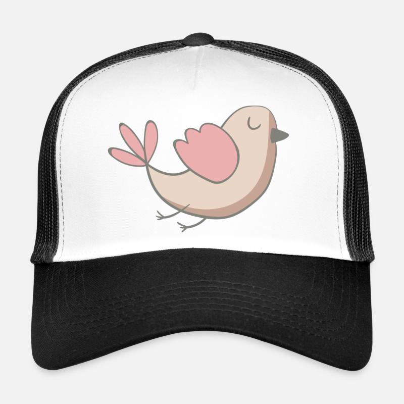 Oiseau - Casquette trucker  - blanc/noir