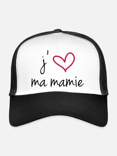 j'aime ma mamie - Casquette trucker  - blanc/noir - Devant