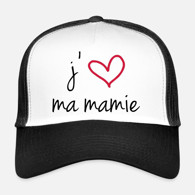 j'aime ma mamie - Casquette trucker  - blanc/noir