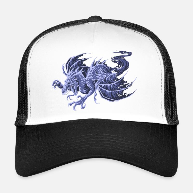 Esprit de dragon - Casquette trucker  - blanc/noir
