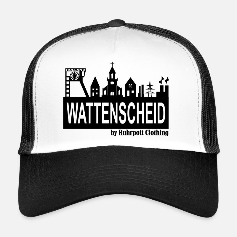 Wattenscheider Skyline by Ruhrpott Clothing - Trucker Cap - Weiß/Schwarz