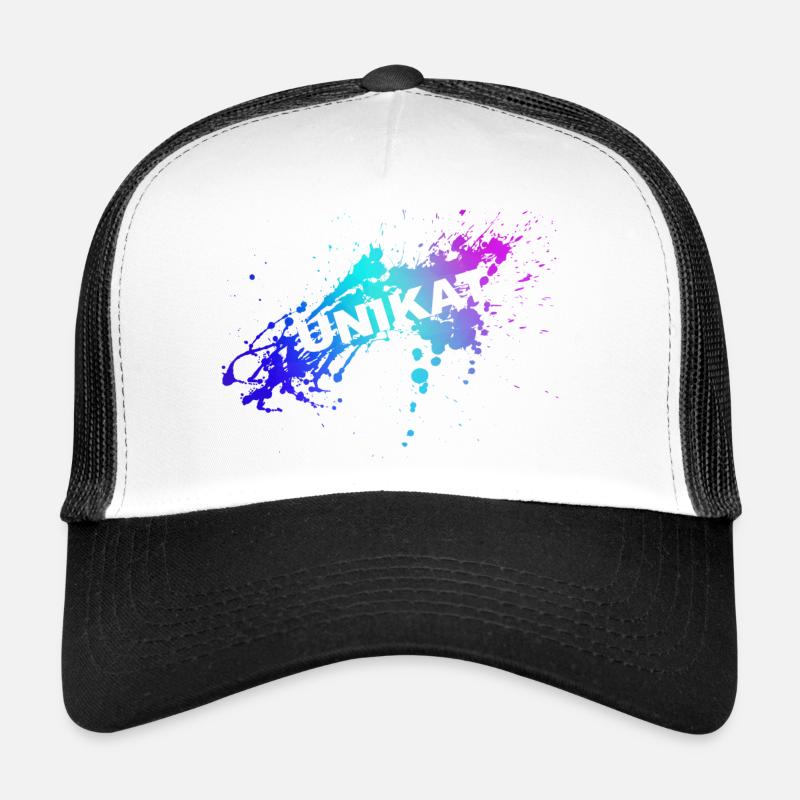 UNIKAT - Trucker Cap - Weiß/Schwarz
