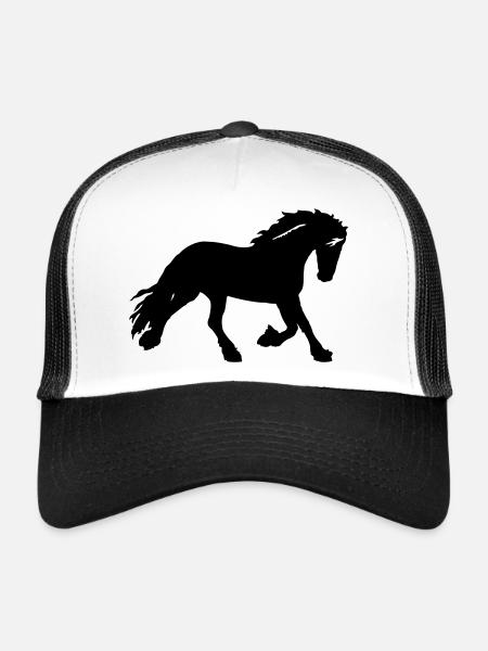 Pferd - Trucker Cap - Weiß/Schwarz