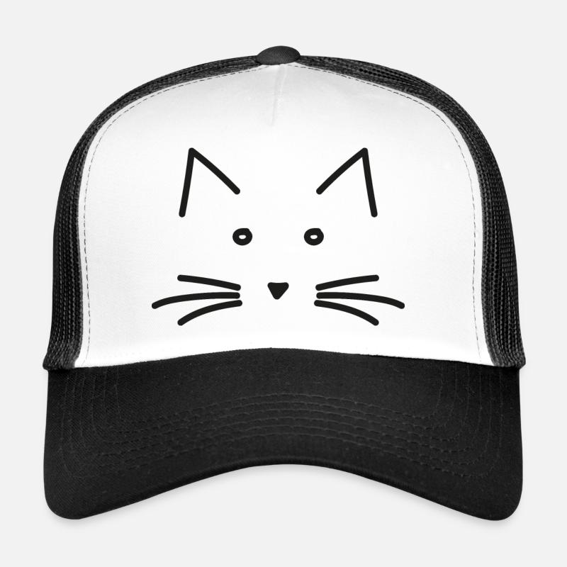 Chat chaton doux - Casquette trucker  - blanc/noir