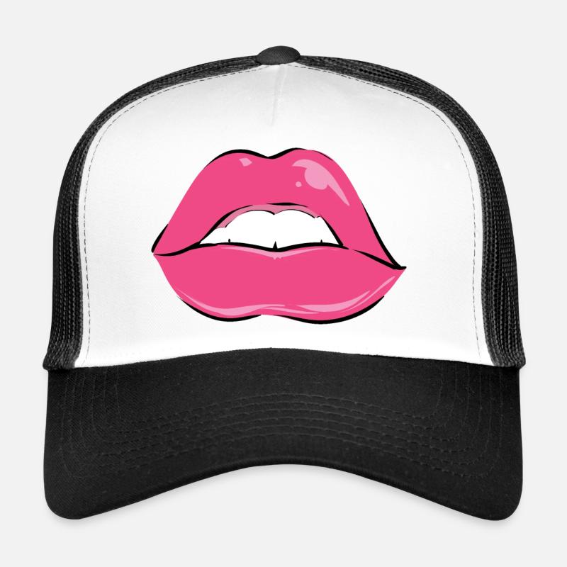 Lips - Trucker Cap - white/black