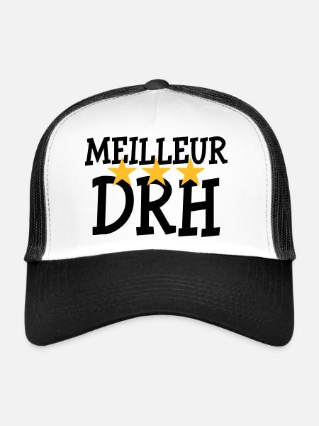 Meilleur DRH - Casquette trucker  - blanc/noir - Devant