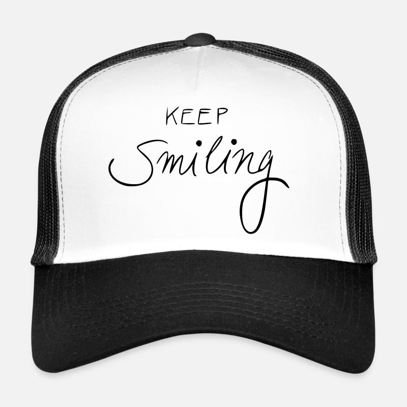 keep smiling - Trucker Cap - white/black