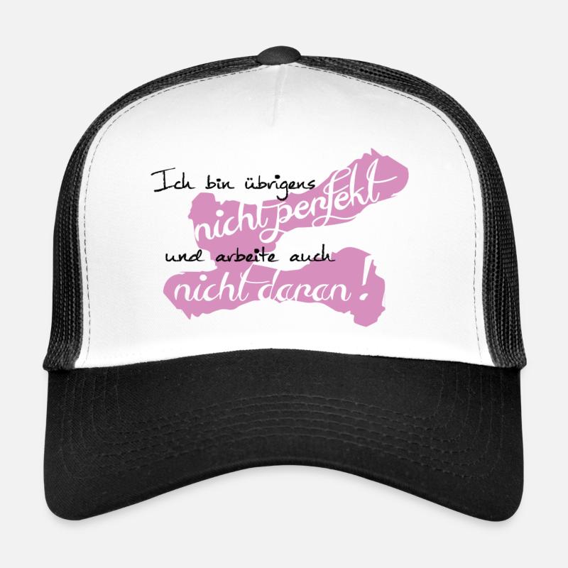 Je ne suis pas parfaite - Casquette trucker - blanc/noir