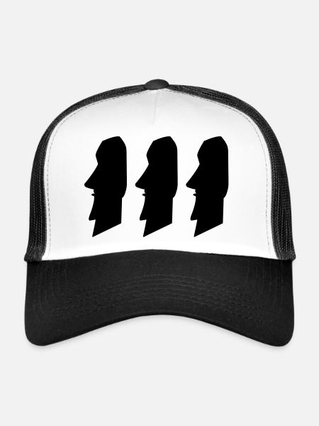 moais_02 - Trucker Cap - white/black - Front