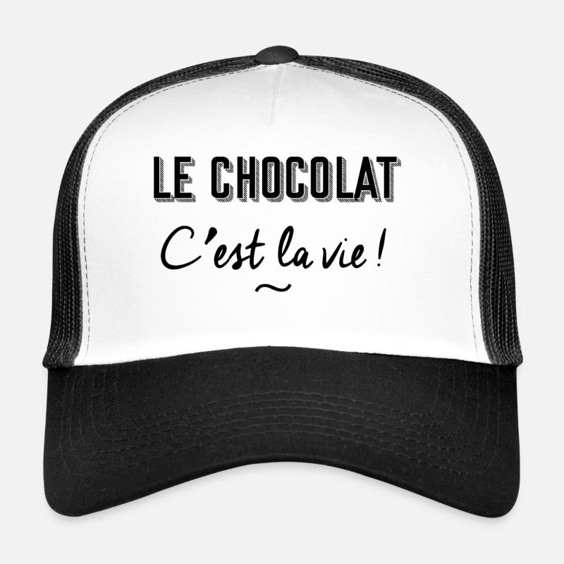 Le chocolat c'est la vie ! - Casquette trucker - blanc/noir