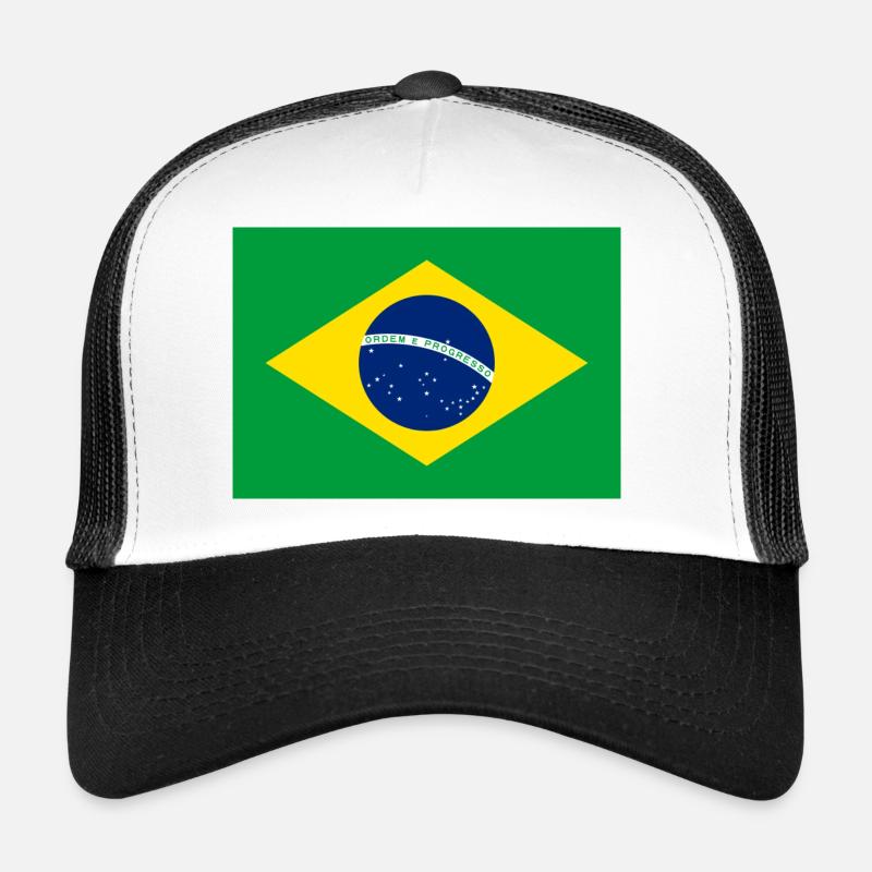 Drapeau br - Casquette trucker  - blanc/noir