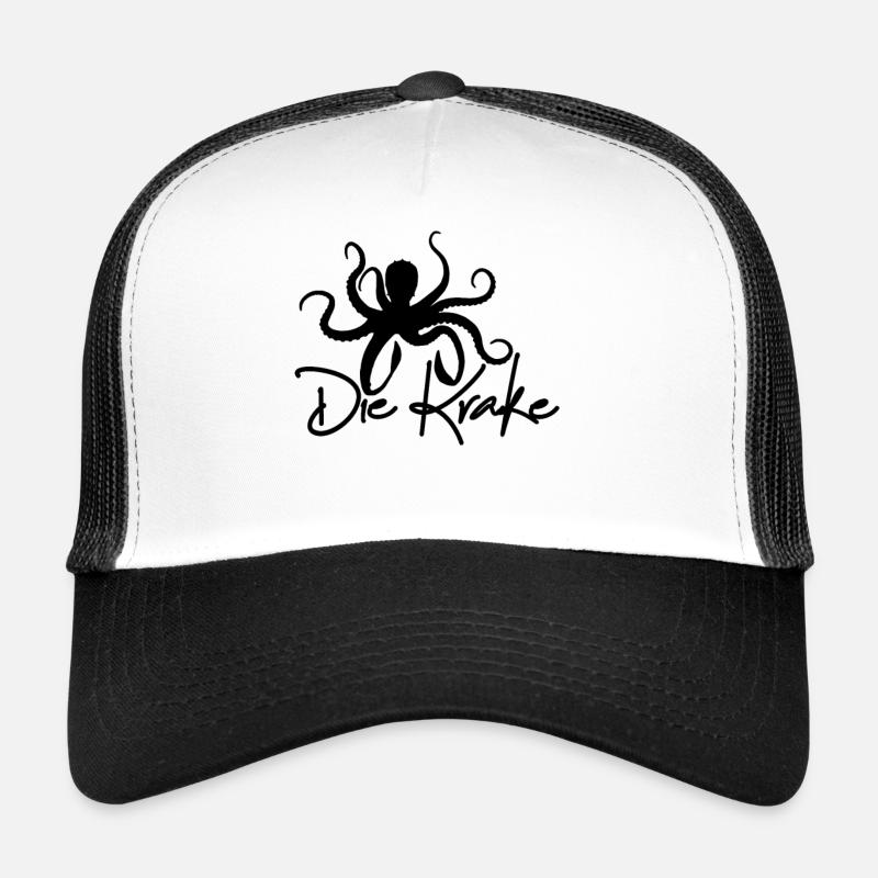 Krake - Trucker Cap - Weiß/Schwarz