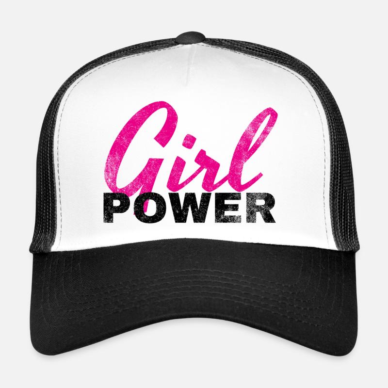 Girl Power - Trucker Cap - Weiß/Schwarz