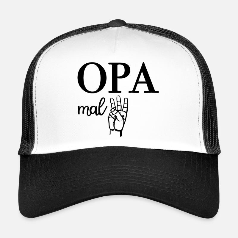 Opa Mal Drei Großvater - Trucker Cap - Weiß/Schwarz