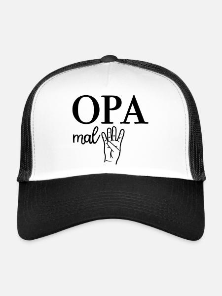 Opa Mal Vier Großvater - Trucker Cap - Weiß/Schwarz