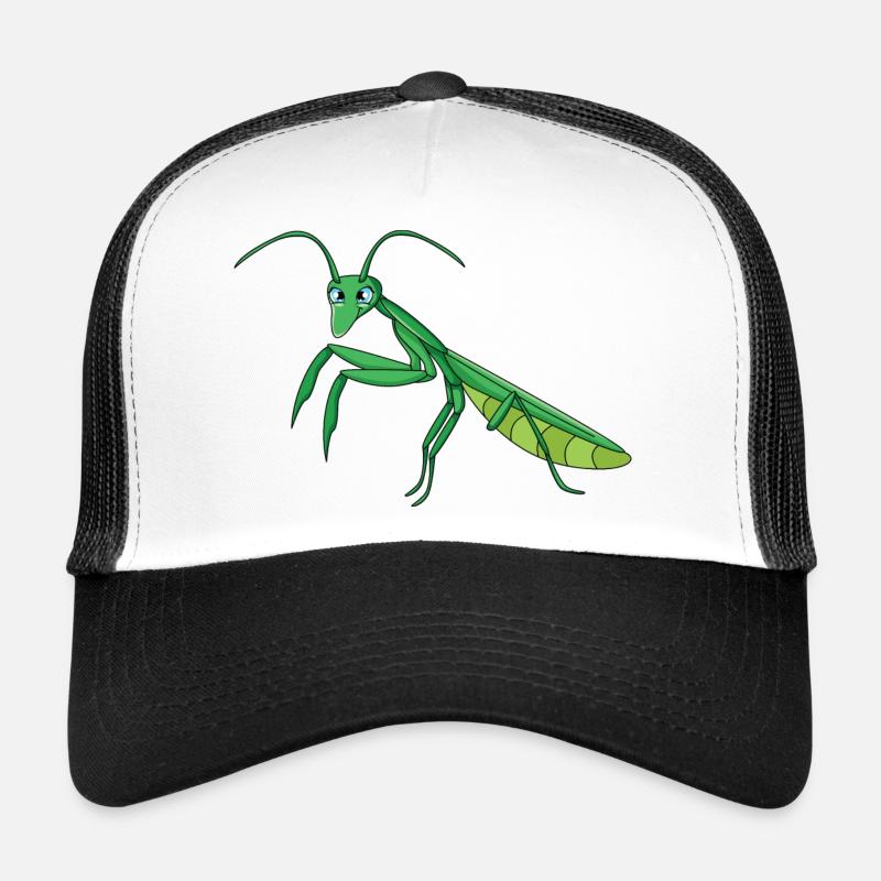 Fangschrecke Gottesanbeterin - Trucker Cap - Weiß/Schwarz